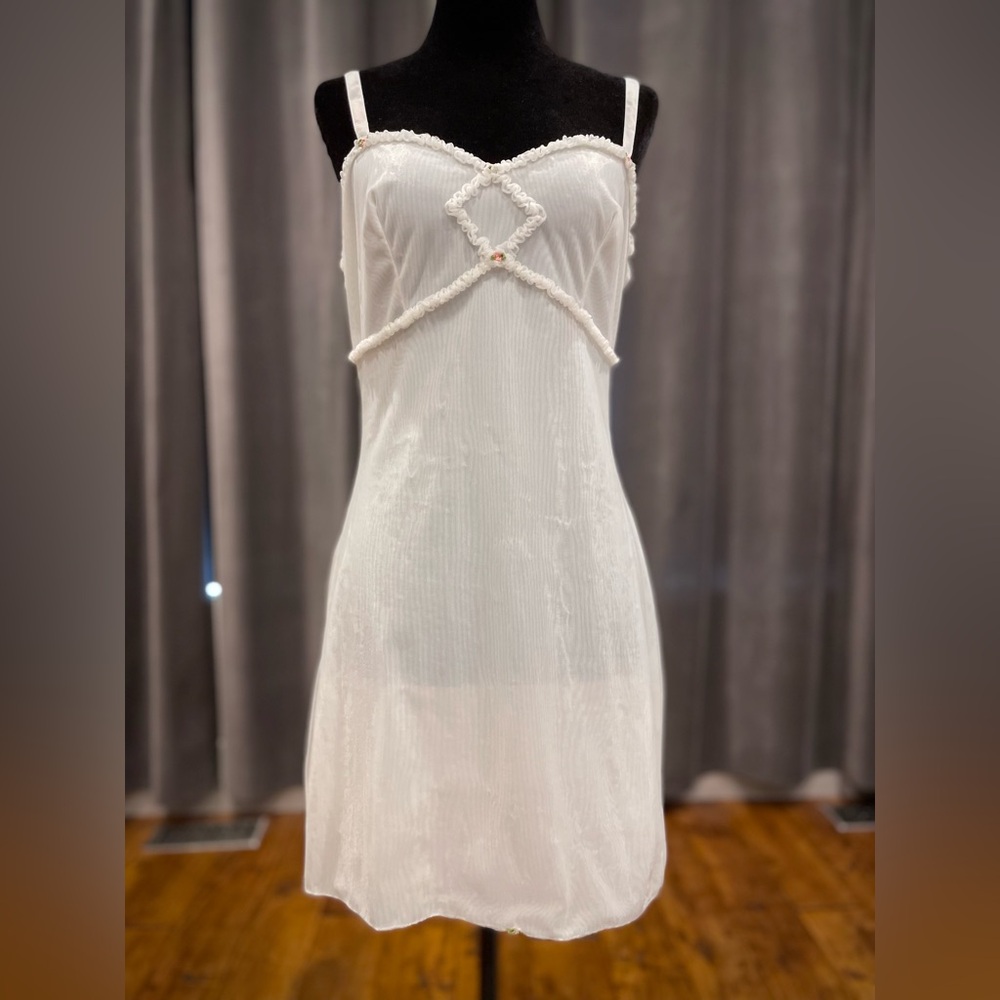 Vintage 1960s St Michael ivory chiffon slip dress nightie